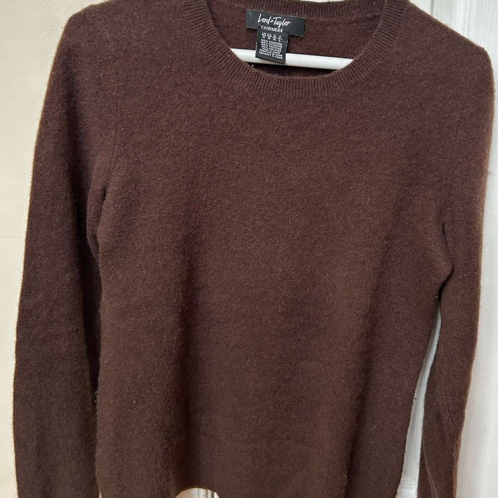 Lord & Taylor Women's Brown Cashmere Crewneck Sweater